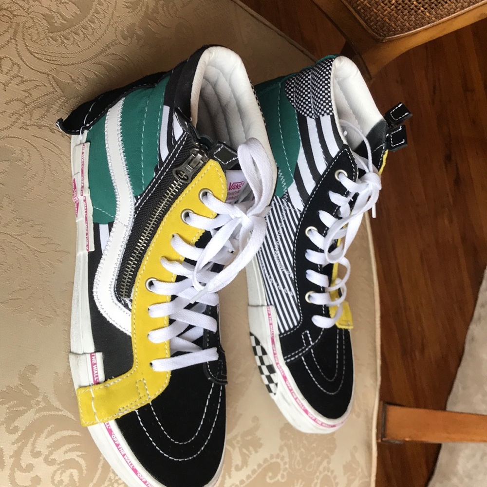 VANS SK8 HI OTW Cap Sz9 Black-White-Green-yellow